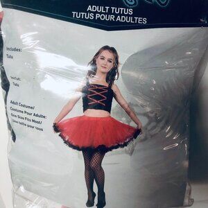 Alter Ego Red & Black Tutu Skirt Adult Halloween Costume One Size Cosplay Party